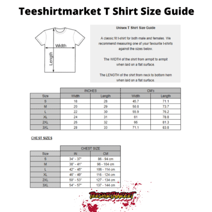 Adult T Shirt Size Guide